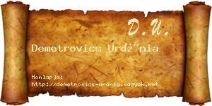 Demetrovics Uránia névjegykártya